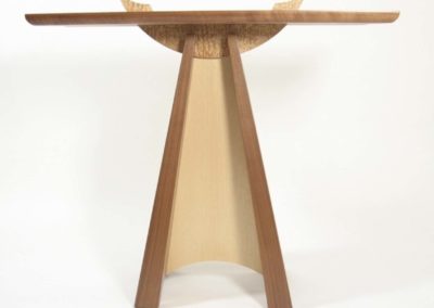 Fiddleback English Sycamore, Quartersawn Maple Crescent Table