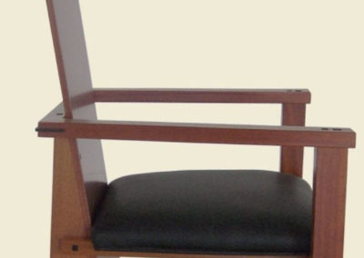 Mahogany, Fiddleback Makore, Black Ebony, Macassar Ebony and Black Leather Modern Adirondack Chair