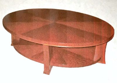 Mahogany Modern Oval Coffee Table