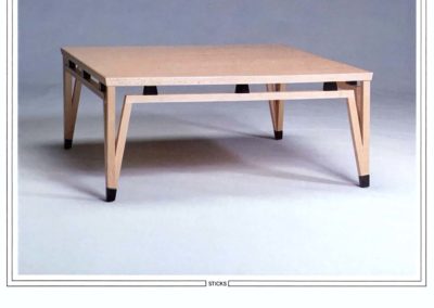 Sticks Coffee Table with Black Footcaps