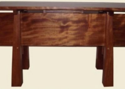 Genuine Mahogany, Flame Mahogany, Rock Maple Inlays Writing Desk with Pencil Drawer