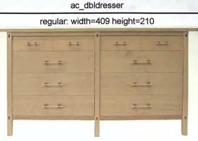 Maple Arts & Crafts Double Dresser with Custom Maple and Walnut Pulls