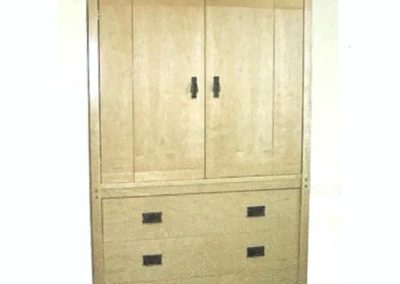 Maple Three Drawer Arts & Crafts Armoire with Mission Style Hardware