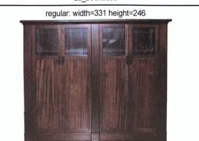 Stained Mahogany with Leaded Glass Doors Arts & Crafts Bookcase