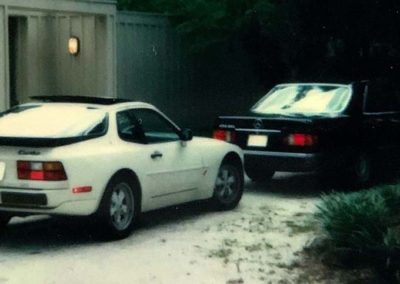 Porsche 944 and Mercedes Sedan